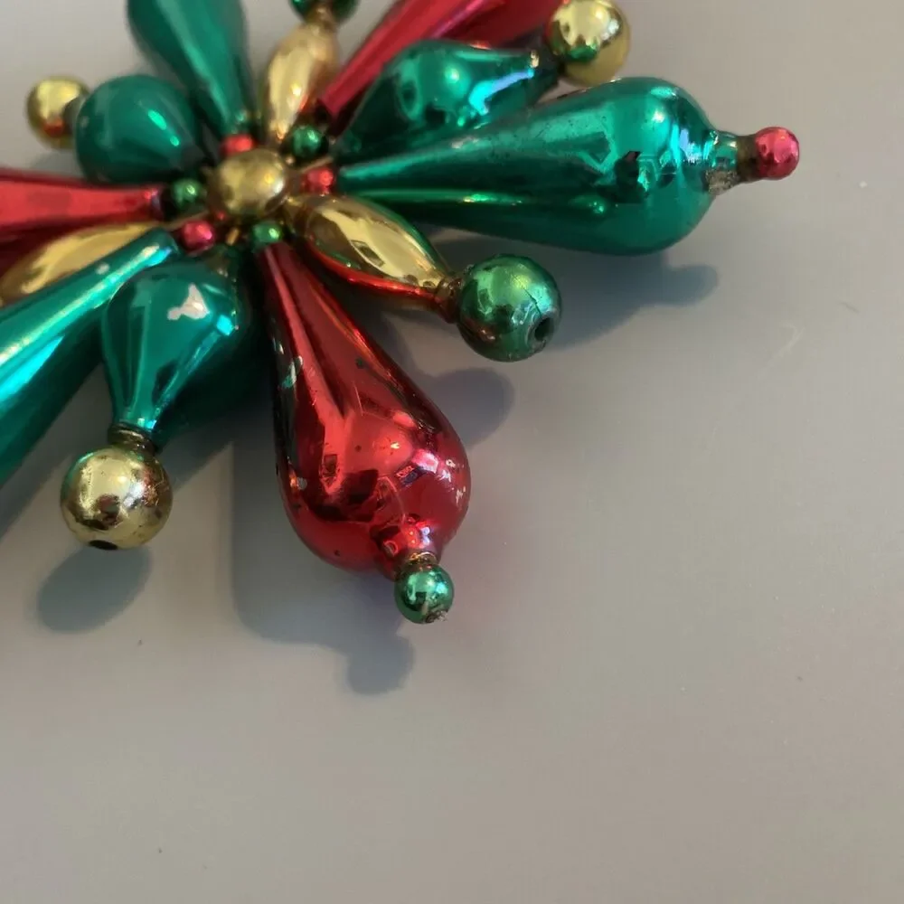 Vintage Christmas Ornament Starburst Snowflake 5.5